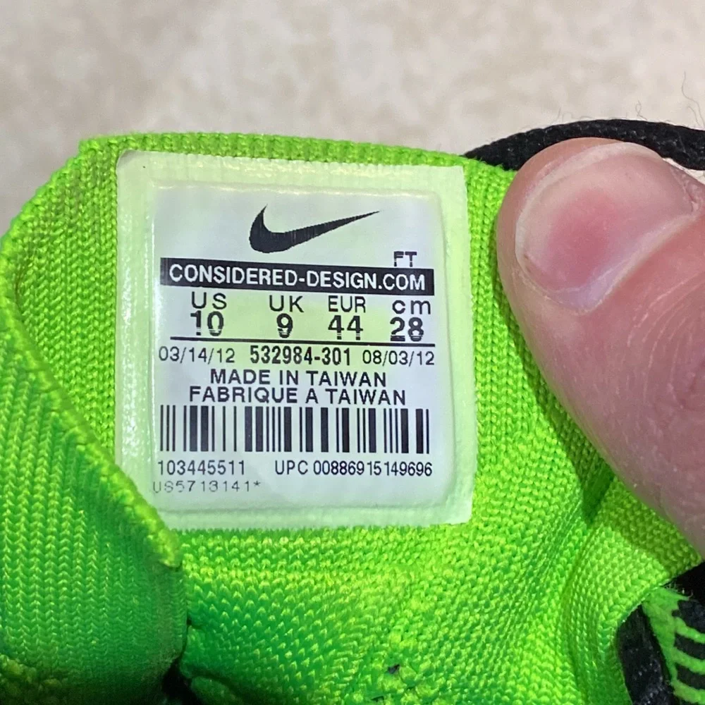 Nike Flyknit Trainer+ Electric Green Sneakers Size 10